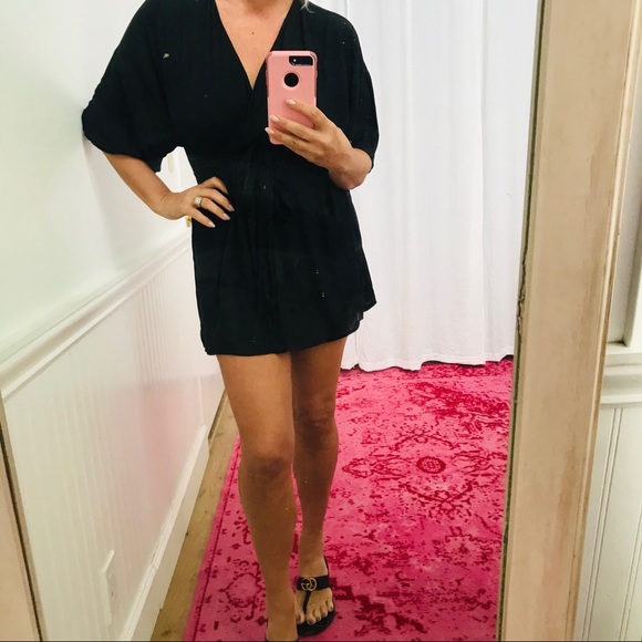 ASOS Black Faux Wrap Dress Small 🖤 - Picture 3 of 5